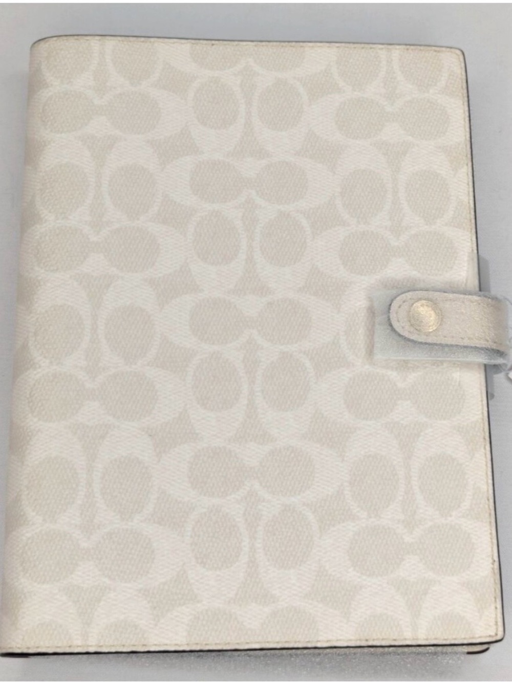 Coach Notebook Signature Canvas in White